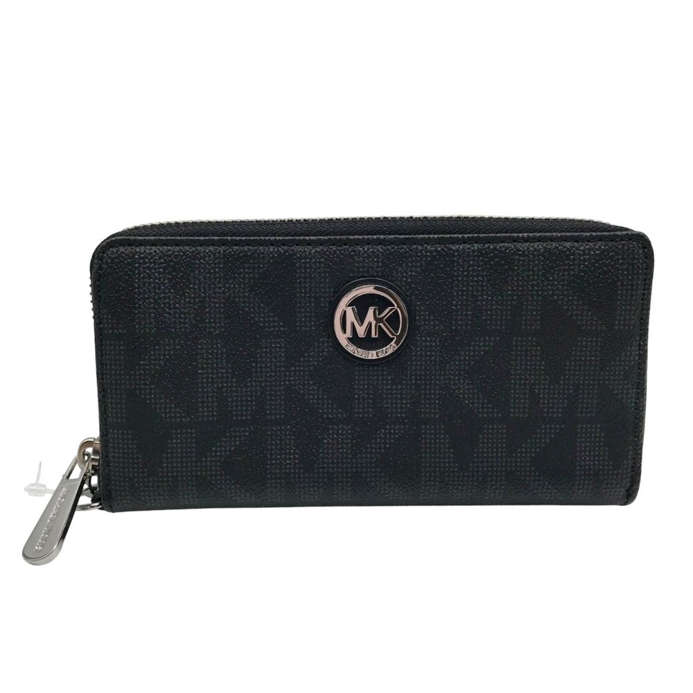 Michael Kors Black Monogram Canvas Fulton Wristlet